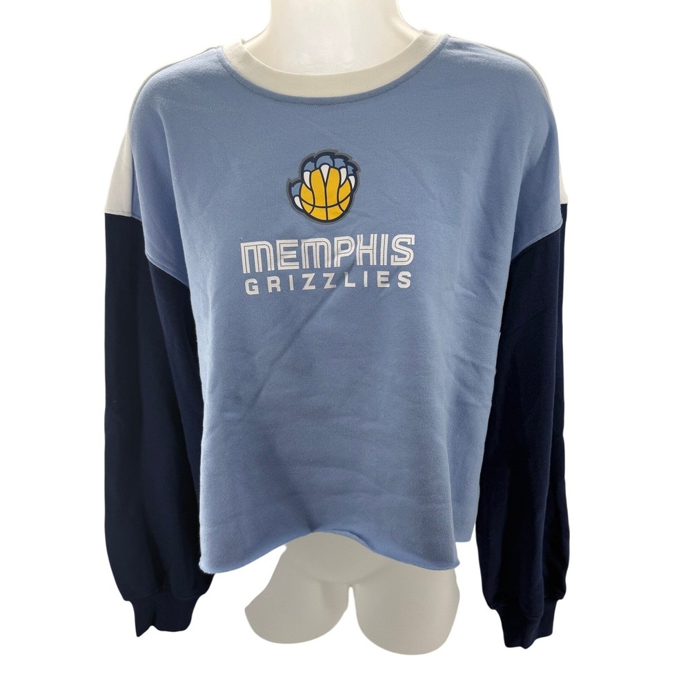 WEAR by Erin Andrews Memphis Grizzlies NBA Colorblock Cropped Sweatshirt Med NEW